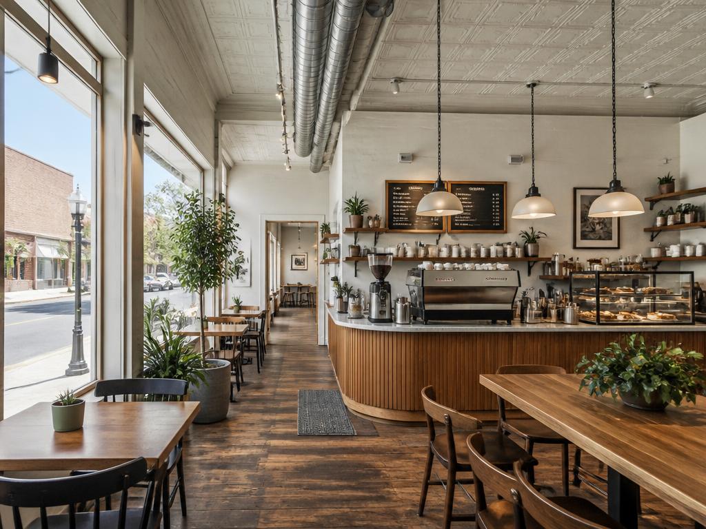 Conceptual rendering: café or coffee shop interior