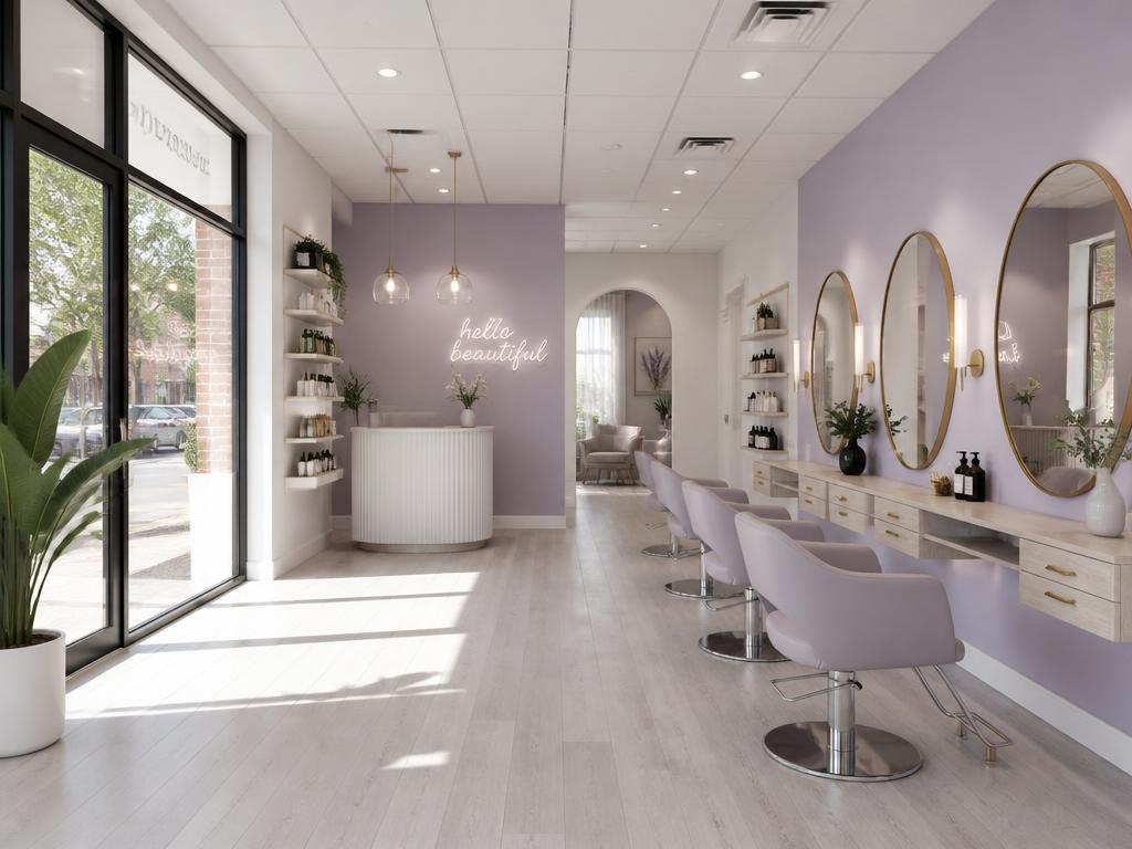 Conceptual rendering: beauty and wellness salon interior